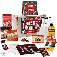 DIY Gift Kits Standard Hot Sauce Making Kit with 3 Recipes, All-Inclusive Set with Ghost Peppers for Making The Hottest Hot Sauce Kit for Adults! For Birthdays & Father's Day