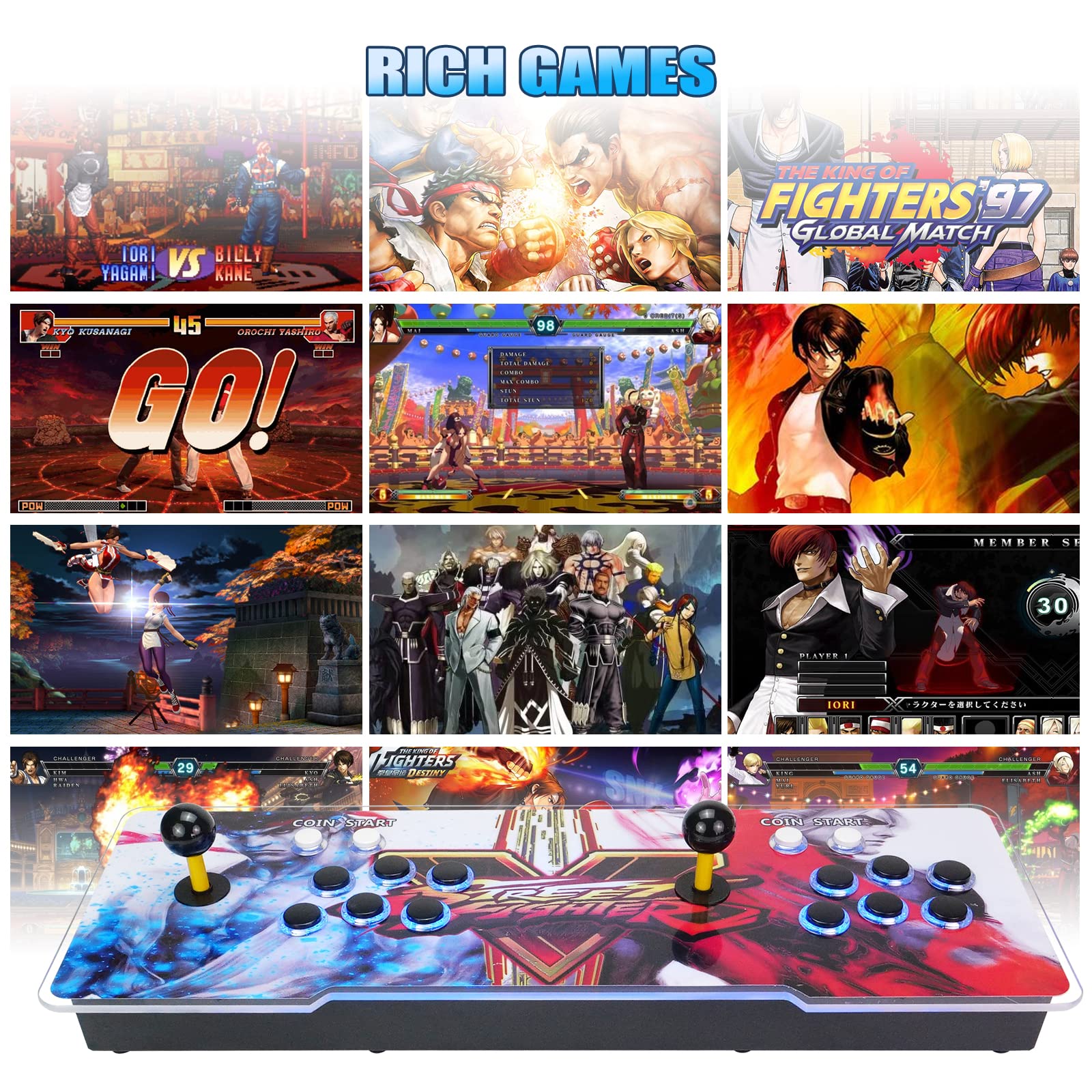 Buy 3D Arcade Game Console 3800 Games Installed, Search Games, Support 44  3D Games, 1280x720P, Favorite List, Players Online Game, Player Game  Controls,Rocker Retro Fado168