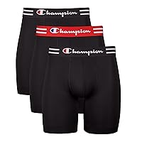 Champion Men's Cotton Moisture-Wicking Performance Stretch Boxer Briefs, 3-Pack