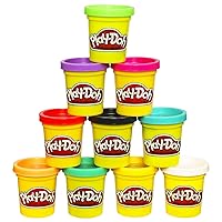 Play Doh Modeling Compound 10-Pack Case of Colors, Non-Toxic, Assorted, 2 oz. Cans, Multicolor, Kids Easter Basket Stuffers, Ages 2+ (Amazon Exclusive)