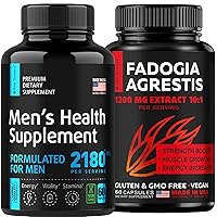 Ultimate Men's Wellness - Muscle Growth, Stamina Boost & Recovery Men's Supplement - Nitric Oxide 2100 mg Male Supplement 60pcs and Fadogia Agrestis 600mg Extract 60pcs