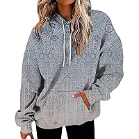 Women's Hoodie Sweatshirt Gradient Oversized Sweatshirt With Pocket Long Sleeve Drawstring Trendy Pullover Tops