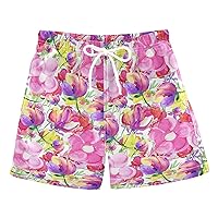Boys Swim Trunks with Mesh Lining Toddler Beach Shorts Bathing Suit Quick Dry for Kids Drawstring