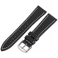 Hadley-Roma Men's MSM894RA-180 18-mm Black Genuine Leather Watch Strap
