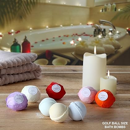 HanZá Bath Bombs - Gift Set Ideas - Gifts For Women, Mom, Girls, Teens, Her - Ultra Lush Spa Fizzies - Gift Ideas - Add to Bath Bubbles, Bath Beads, Bath Pearls & Flakes (2 oz, Light Colours)