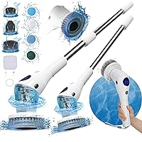 Electric Spin Scrubber, Cordless Shower Scrubber with 7 Replaceable Brush Heads, Cleaning Brush - Adjustable Extension Arm, 3 Adjustable Speeds Power Scrubber for Bathroom,Tile, Floor, SD-808