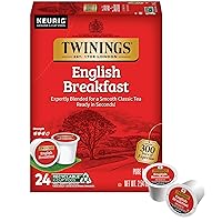 Twinings English Breakfast Tea K-Cup Pods for Keurig, Caffeinated, Smooth, Flavourful, Robust Black Tea, 24 Count (Pack of 1), Enjoy Hot or Iced