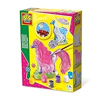SES Creative 01272 - Casting and Painting - Horse with Mane, Plaster in 3D, Horses Theme, Fast-Drying Plaster, for Children