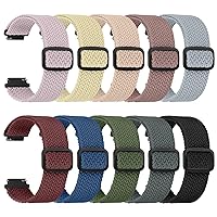 10 Pack Braided Stretchy Adjustable Straps Compatible for 16mm 18mm Quick Release Bands for Women Men,Sport Elastic Nylon Cloth Wristbands