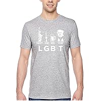 Men's Donald Trump 2020 LGBT Liberty Beer Elections Tee Political Men's Crewneck T-Shirt