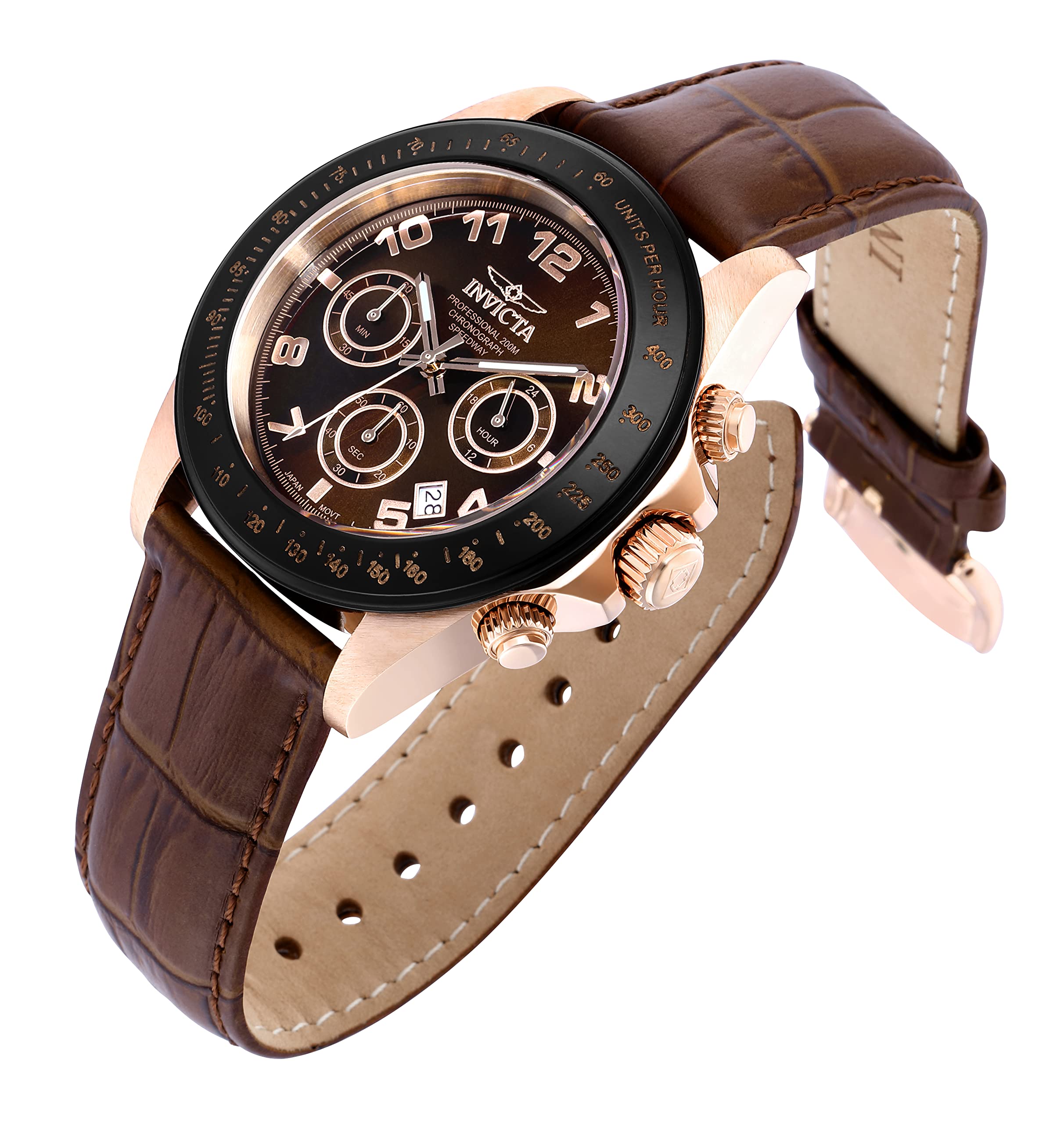 Invicta Men's 10712 Speedway Brown Dial Brown Leather Watch