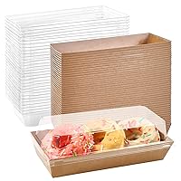 Ocmoiy Charcuterie Boxes with Clear Lids, 100 Pack Kraft Bakery Boxes, Cookie Boxes, Small Treat Boxes for Pastry, Sandwich, Cupcakes, Strawberries, Dessert To Go Containers