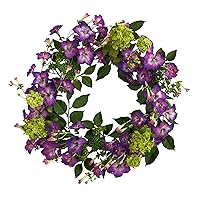 Nearly Natural 20in. Morning Glory Artificial Wreath