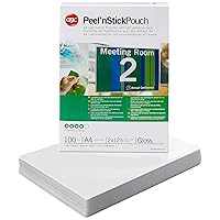 GBC A4 2x125 Micron Peel n' Stick Gloss Laminating Pouches, Pack of 100, 3747243
