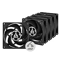 ARCTIC P8 PWM PST (5 Pack) - 80 mm Case Fan, PWM Sharing Technology (PST), Pressure-Optimised, Quiet Motor, Computer, Fan Speed: 200-3000 RPM - Black