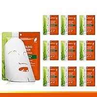 Natural Solution Cooling Luster Silk Facial Mask With Aloe & Tea Tree,Deep Pore Cleansing Face Mask,Instant Brightening and Hydrating - 10 PK