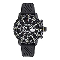 Nautica Men's Icebreaker Black Silicone Strap Watch (Model: NAPICS009)