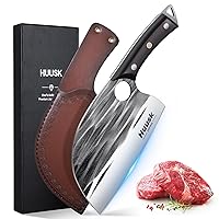 Knives from Japan, Upgraded Serbian Chef Knife Forged Butcher Knife with Sheath Japanese Meat Cleaver Knife for Meat Cutting Heavy Duty Chopping Knife for Outdoor Cooking, Camping