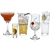 Libbey Mixologist Bar in a Box Cocktail Includes Mixing, Shot, Margarita Glasses, and More, Mixology Bartender Kit, 18 Piece Set