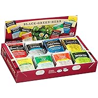 Assortment, Green, Black, and Herbal Teas with English Teatime, Constant Comment, Lemon Lift, Earl Grey, Green, Cozy Chamomile, Orange Spice, Mint Medley, 64 Tea Bags (Pack of 1)