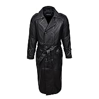 Smart Range 'DOUBLE BREASTED TRENCH' Men's Black FULL-LENGTH Real Nappa Leather Jacket Coat