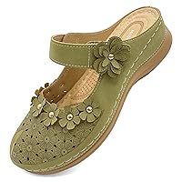 Mules for Women Closed Toe: Sandals Summer - Slip On Wedge Clogs Shoes