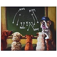 Game Plan Dog Wall, Graphic Art Print on Wrapped Canvas Contemporary,Ready to Hang,Living Room,Bedroom ＆ Office, 20 x 2 x 16