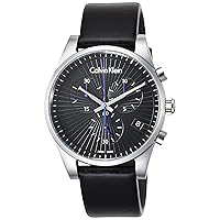 Calvin Klein Herren Chronograph Quarz Uhr mit Leder Armband K8S271C1