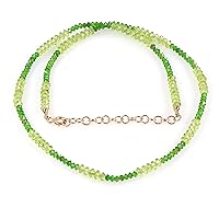 NirvanaIN Faceted Genuine Peridot and Diopside Saucer Beads 18