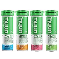 Nuun Hydration Vitamins Electrolyte Tablets + Vitamins, Mixed Fruit, 4 Pack (48 Servings)