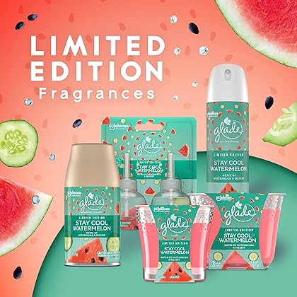 Glade PlugIn Plus Air Freshener Starter Kit, Scented Oil for Home and Bathroom, Stay Cool Watermelon, 0.67 Fl Oz, 1 Warmer + 1 Refill