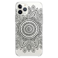 TPU Case Compatible for iPhone 14 Plus Boho Tribal Flower Phone Girls Slim fit Black Cute Teen Print Pattern Design Clear Flexible Silicone Soft Mandala