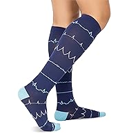 BraceAbility Nursing Compression Socks - Fun Stockings for Swollen Legs, Sore Feet, Varicose Vein Pain for Healthcare Workers