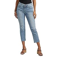 JAG Women's Petite Ruby Mid Rise Straight Crop Jeans