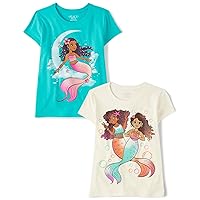 The Children's Place girls Pumpkins Leaves Team Spice Short Sleeve Graphic T Shirt 2 Pack