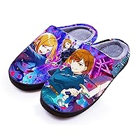 Anime Jujutsu Kaisen Slippers for Women Men Fuzzy House Slippers Winter Anti-slip Indoor and Outdoor Slip on Shoes