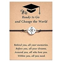 Graduation Gifts 2024 Compass Bracelets for Women Men Her Him, 5th Grade, 8th Grade, High School, Middle School, College, Master Degree, PhD