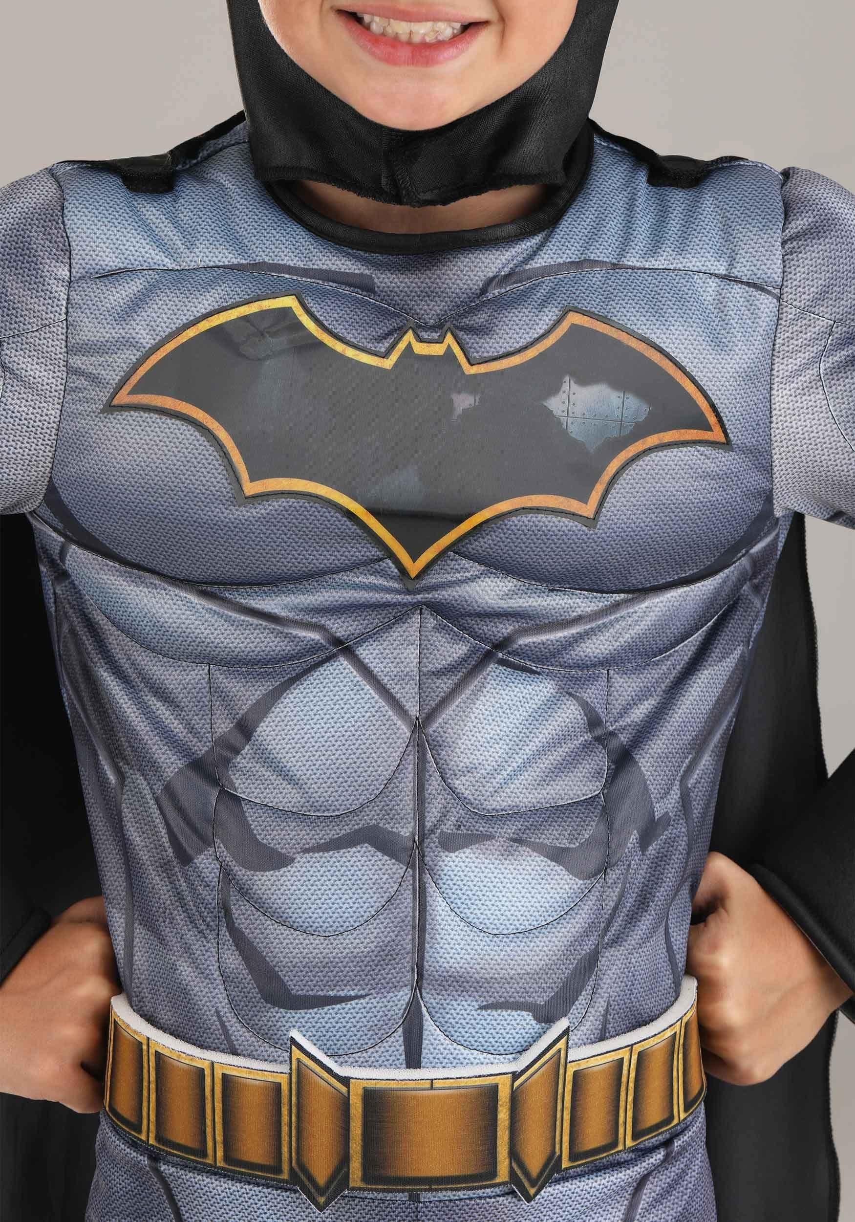 Deluxe DC Comics Batman Costume for Kids, Black Superhero Suit, Cape & Mask for Superhero Parties & Halloween