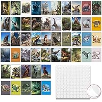 GTOTd Dinosaur Poster Wall Collage Kit Aesthetic Pictures（50 Pcs,6x4 Inch） Cute Vintage Room Decor Prints HD Glossy Gifts No Fade Suitable for Dorm Bedroom Wall Art