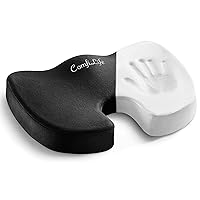 ComfiLife Premium Comfort Seat Cushion - Non-Slip Orthopedic 100% Memory Foam Coccyx Cushion for Tailbone Pain - Cushion for Office Chair Car Seat - Back Pain & Sciatica Relief (Black)