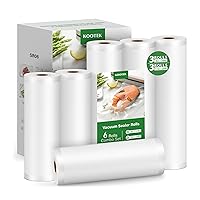 Kootek Vacuum Sealer Bags for Food, 6 Rolls for Custom Fit Food Storage, Meal Prep or Sous Vide, 8