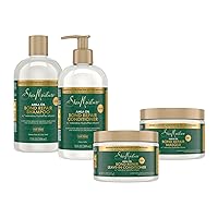 SheaMoisture Bond Repair Shampoo, Conditioner, Leave-In, & Masque Alma Oil 4 Pk to Strengthen Hair with Restorative HydroPlex Infusion