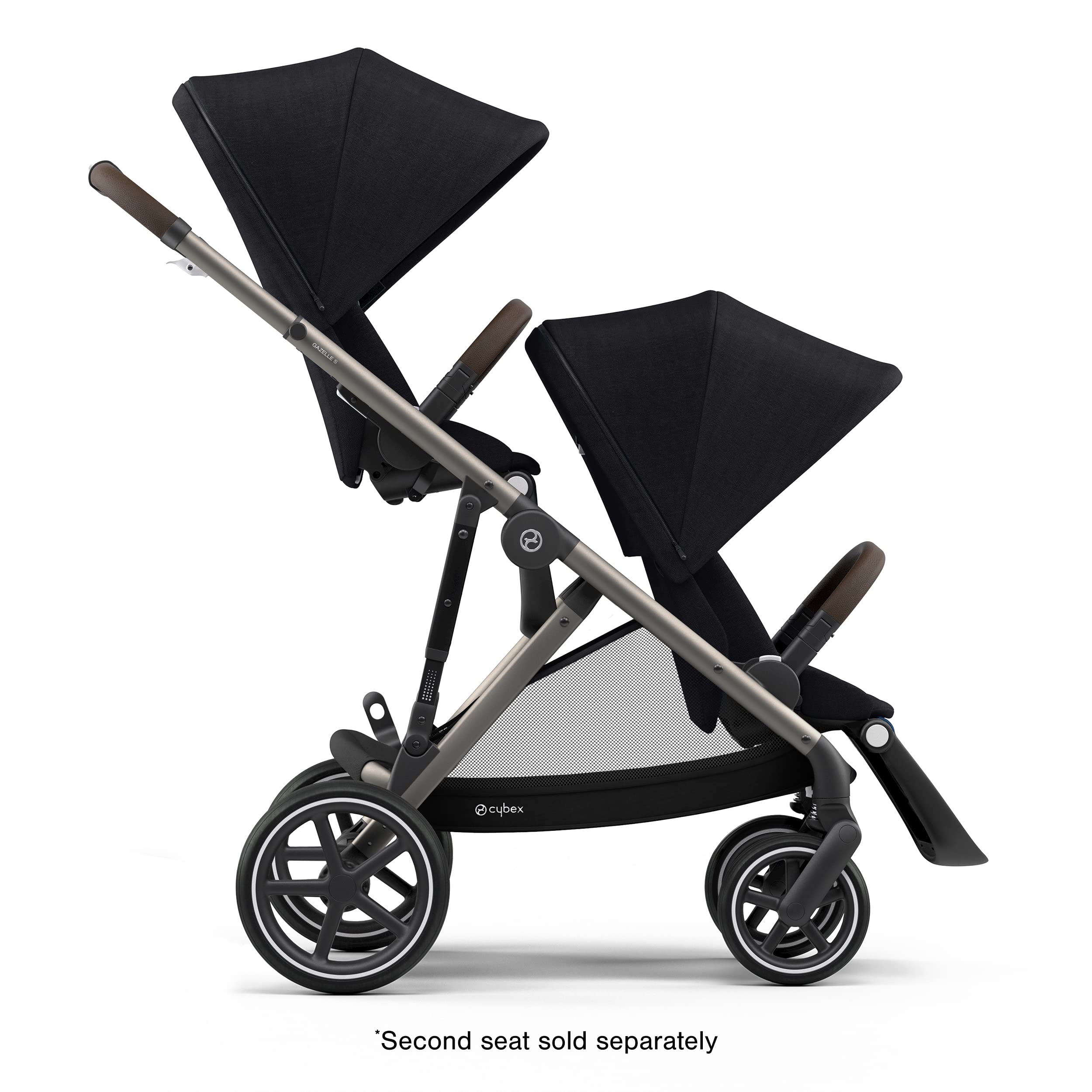 Gazelle S Stroller Modular Double Stroller for Infant and Toddler Includes Detachable Shopping Basket Over 20+ Configurations Folds Flat for Easy Storage