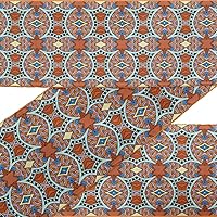 Orange Geometric Scale Decorative Printed Ribbon Trim 9 Yard Velvet Fabric Laces for Crafts Sewing Accessories 2 Inches