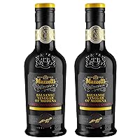 Mazzetti Aged 3 Years Balsamic Vinegar of Modena Black Label PGI |Sweet & Thick | Perfect for Cheese & Fruit | Aged in Oak Barrels | 8.45 Ounce Bottle (Pack of 2)