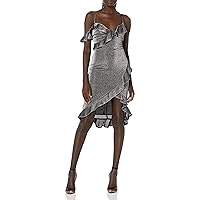 LIKELY Women's Evangeline Stretch Metallic Ruffle Party Dress