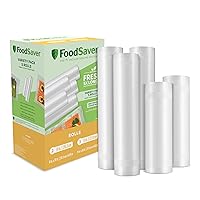 Custom Length Vacuum Sealer Bags Multipack, 5 Count Rolls for Airtight Food Storage and Sous Vide - Compatible with FoodSaver, 8 (2 Pack) and 11 (3 Pack)