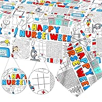 Giant Coloring Tablecloth for Kids Large Nurse Week Coloring Poster Table Cover Jumbo National Nurses Day Wall Coloring Paper for Classroom Birthday Party Decoration Favor 82.7 x 47.2in