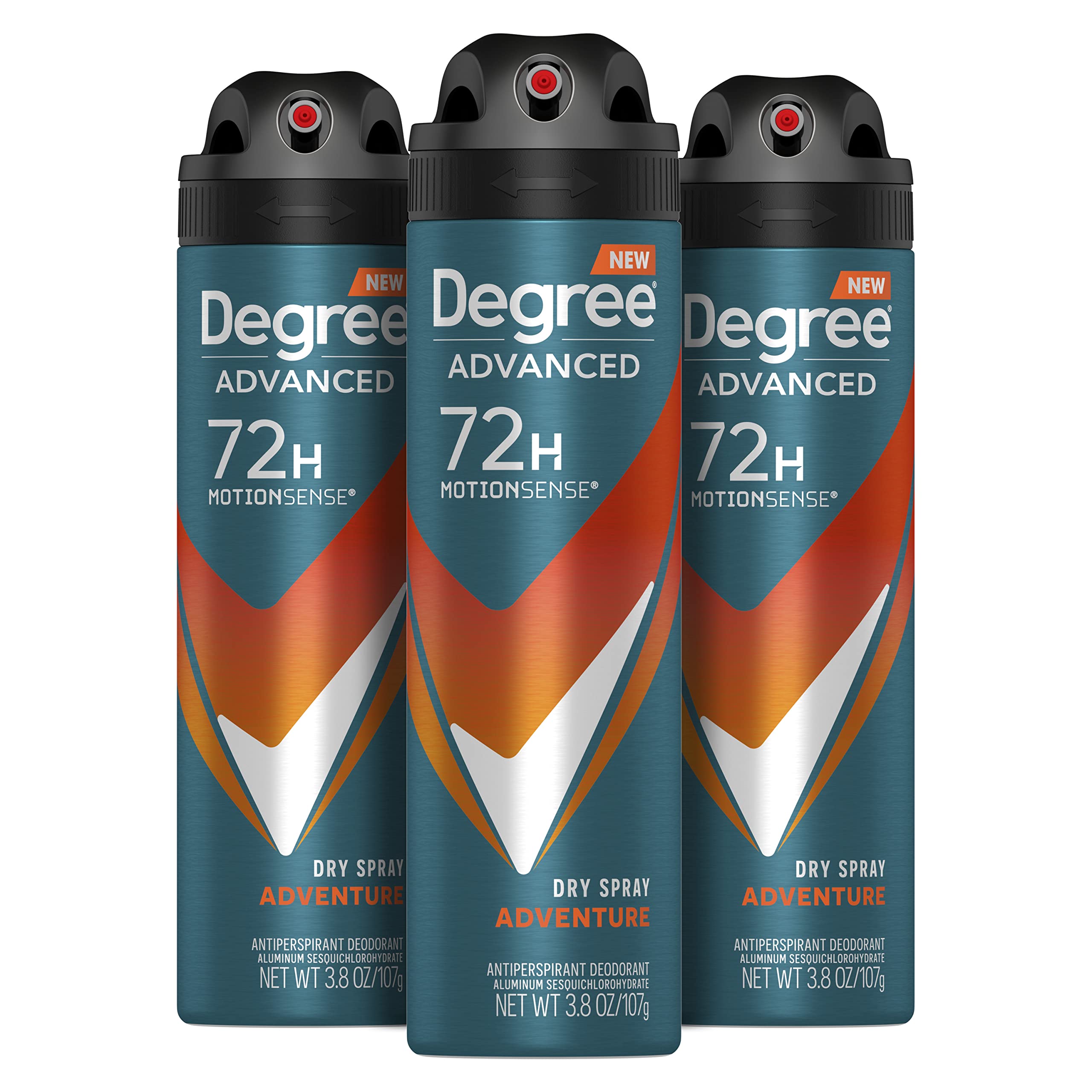 Degree Men Advanced Antiperspirant Deodorant Dry Spray Adventure 72-Hour Sweat and Odor Protection Deodorant For Men With MotionSense Technology 3.8 oz