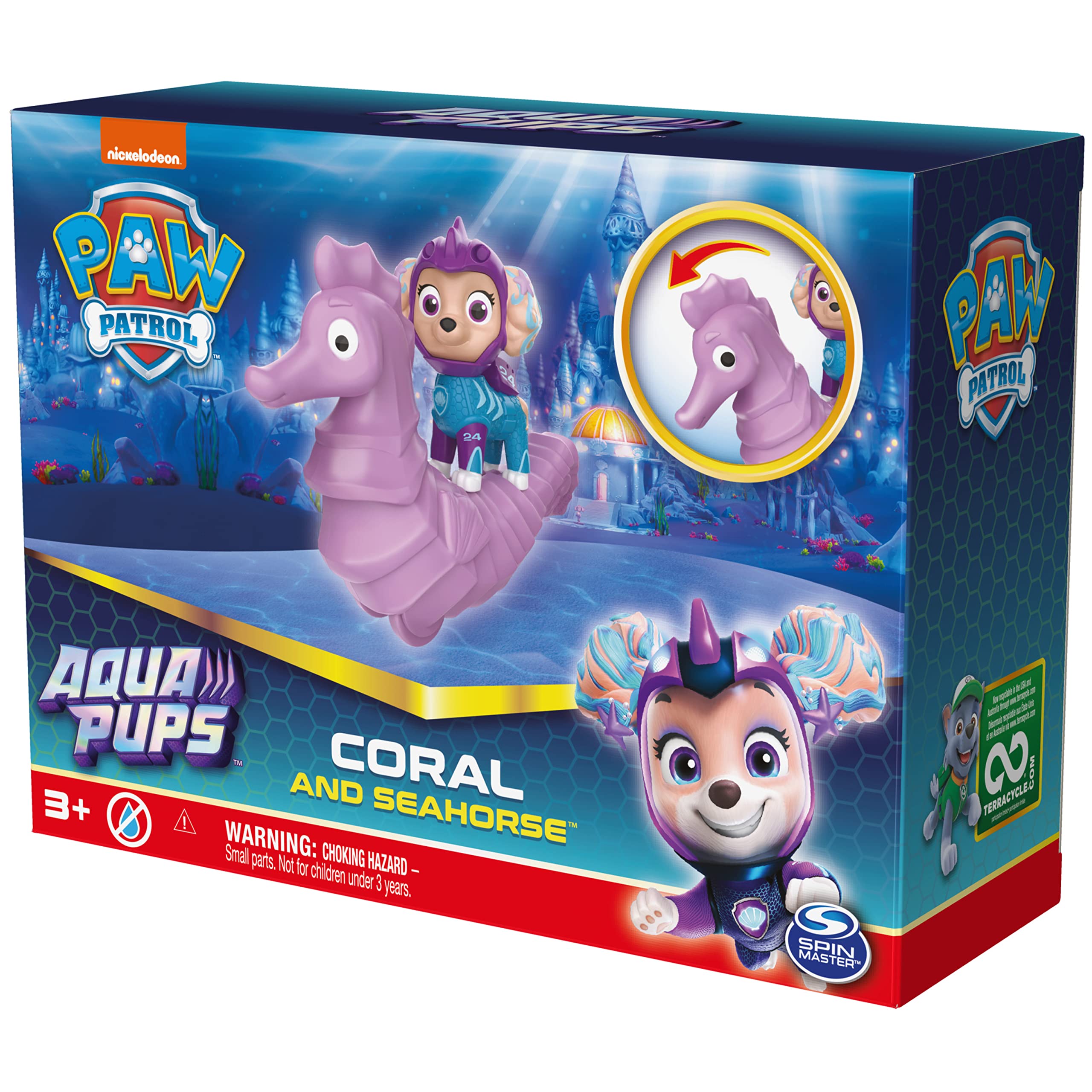 Paw Patrol, Aqua Pups Coral and Seahorse Action Figures Set, Kids Toys for Ages 3 and up